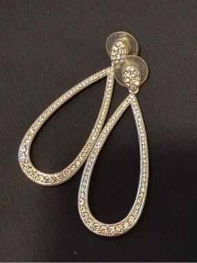 Nadri Teardrop Crystal Drop Earrings in a Silver setting - Like New!